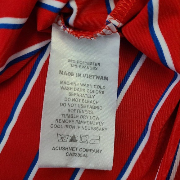 FootJoy Polo Shirt Mens XL Red Striped Striped Embroidered Collared Athletic - Picture 7 of 11